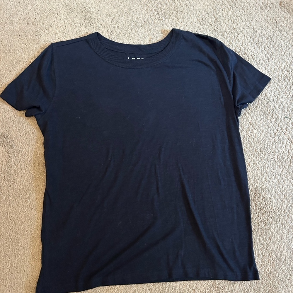 LOFT Navy Crew Neck Top
